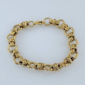 8" Womens 14K Gold Chain Link Style Bracelet 14 Karat Silver Jewelry NEW 8 inch